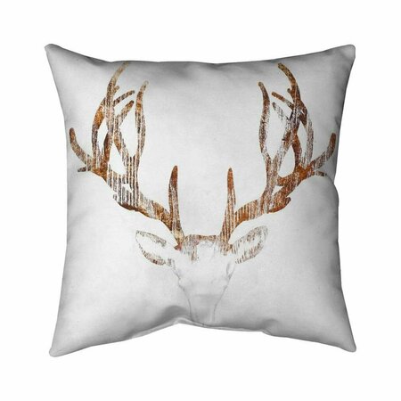 FONDO 20 x 20 in. Wood Looking Deer Head-Double Sided Print Indoor Pillow FO2798485